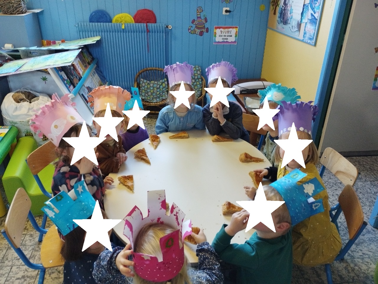 Partage de la galette en maternelle